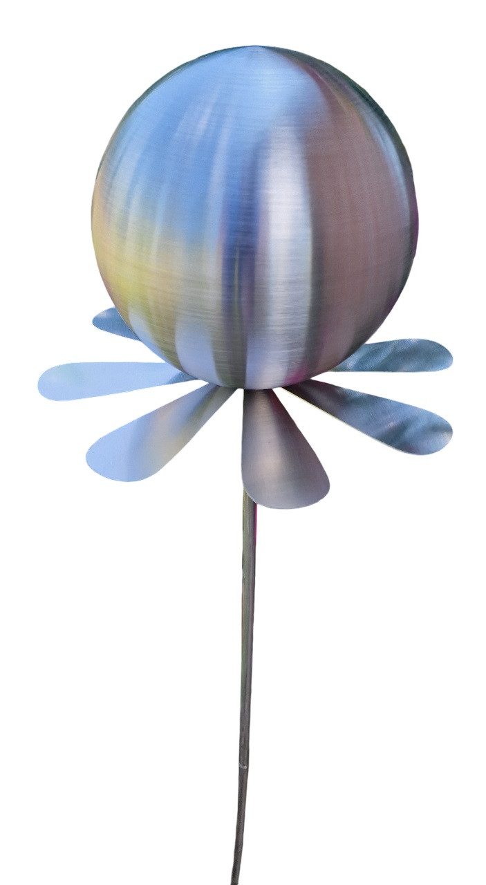 Jürgen Bocker - Gartenambiente Gartenstecker Blütenzauber Rotterdam Rosenkugel 15 cm Edelstahl mit Stab 80 cm