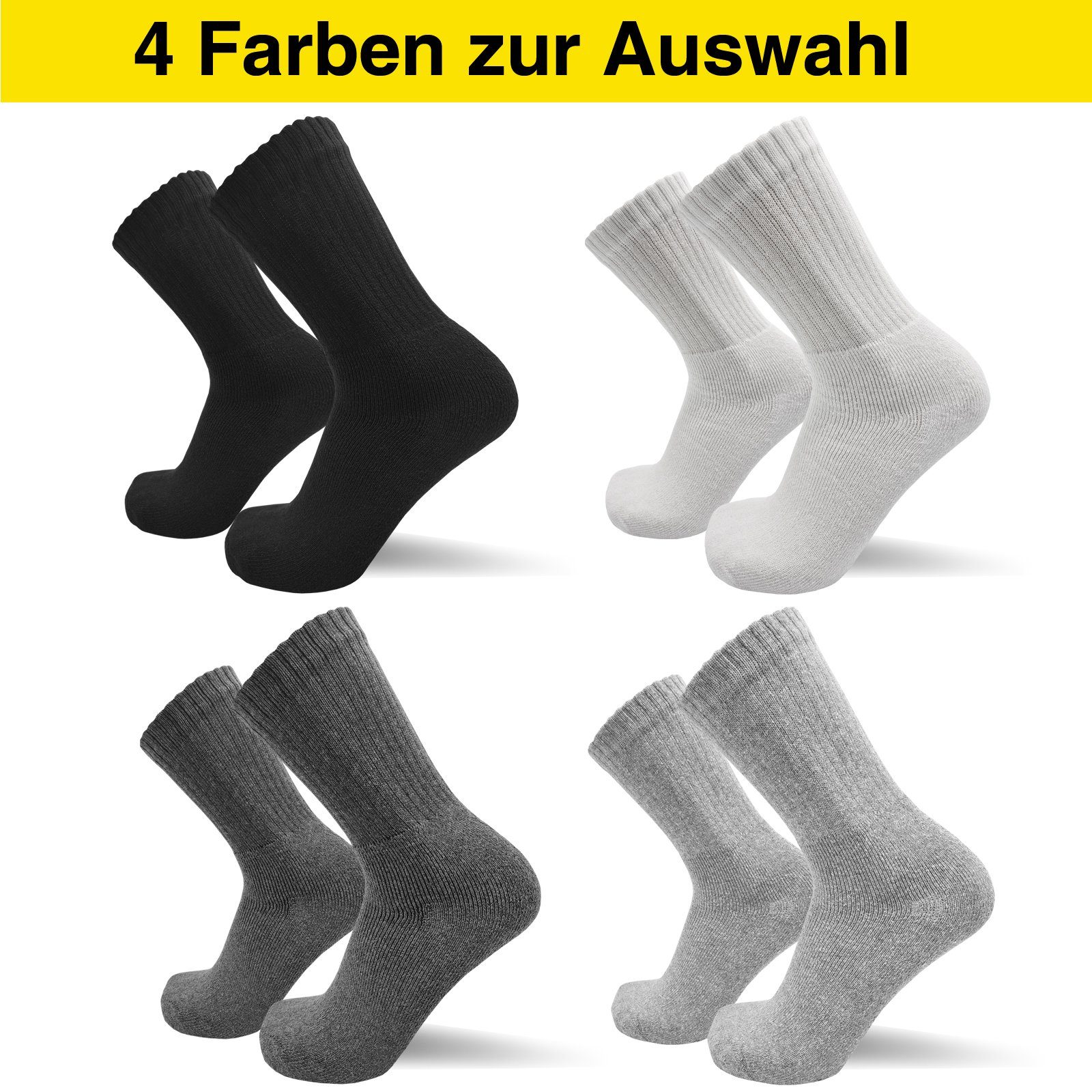 sogzz Tennissocken 5-30 Paar Sportsocken 80% Baumwolle Arbeitssocken Herren Damen (Modell: Sport Basic, 5-Paar)