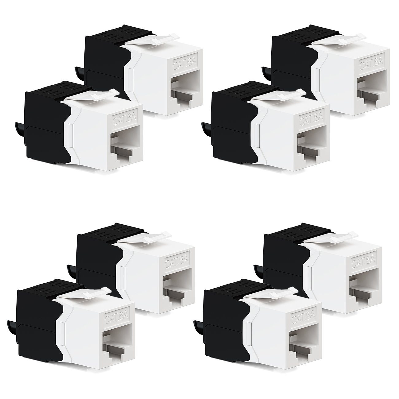 deleyCON deleyCON 8x CAT6a Keystone Jack RJ45 Modul Ungeschirmt RJ45 CAT Netzwerk-Adapter