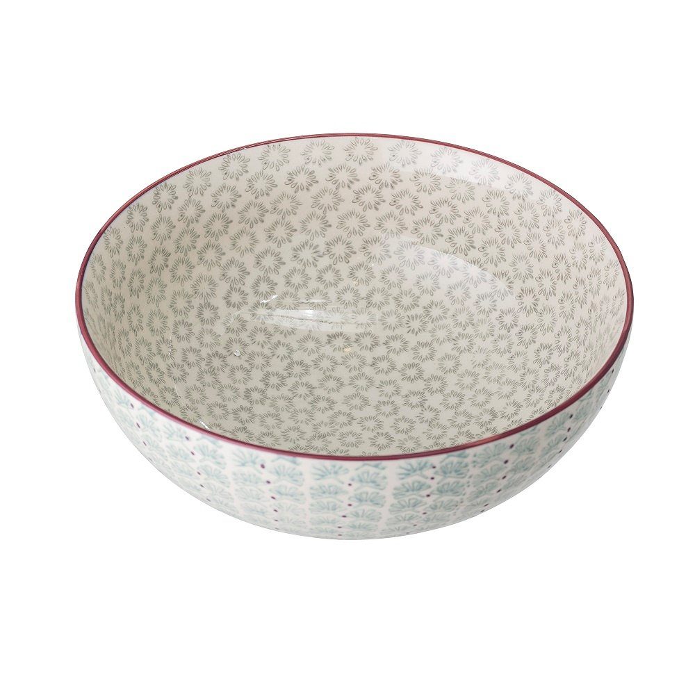 Bloomingville Schüssel Bloomingville Maya Schüssel Grün Steingut Ř 28,5 cm, Steingut, (1 Schale)