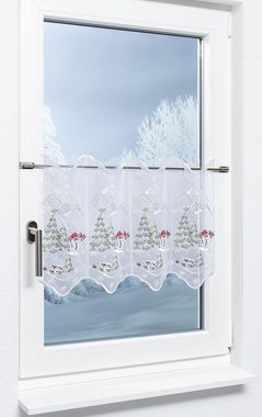 Scheibengardine Schneemann, Plauener Spitze®, (1 St), halbtransparent, HxB 40x48.6cm