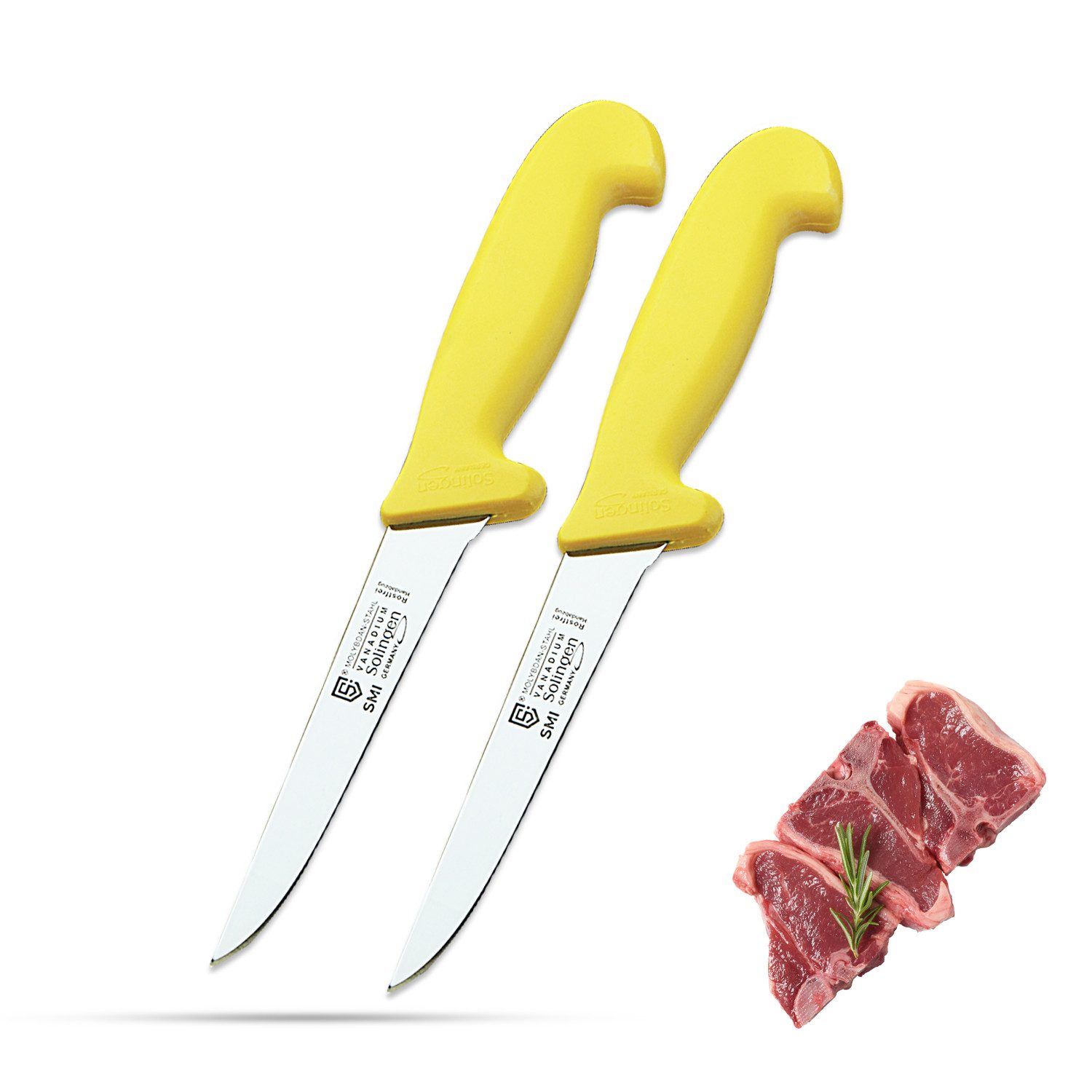 SMI Ausbeinmesser 5 Zoll Ausbeinmesser Solingen 2-tlg Metzgermesser Fleischmesser