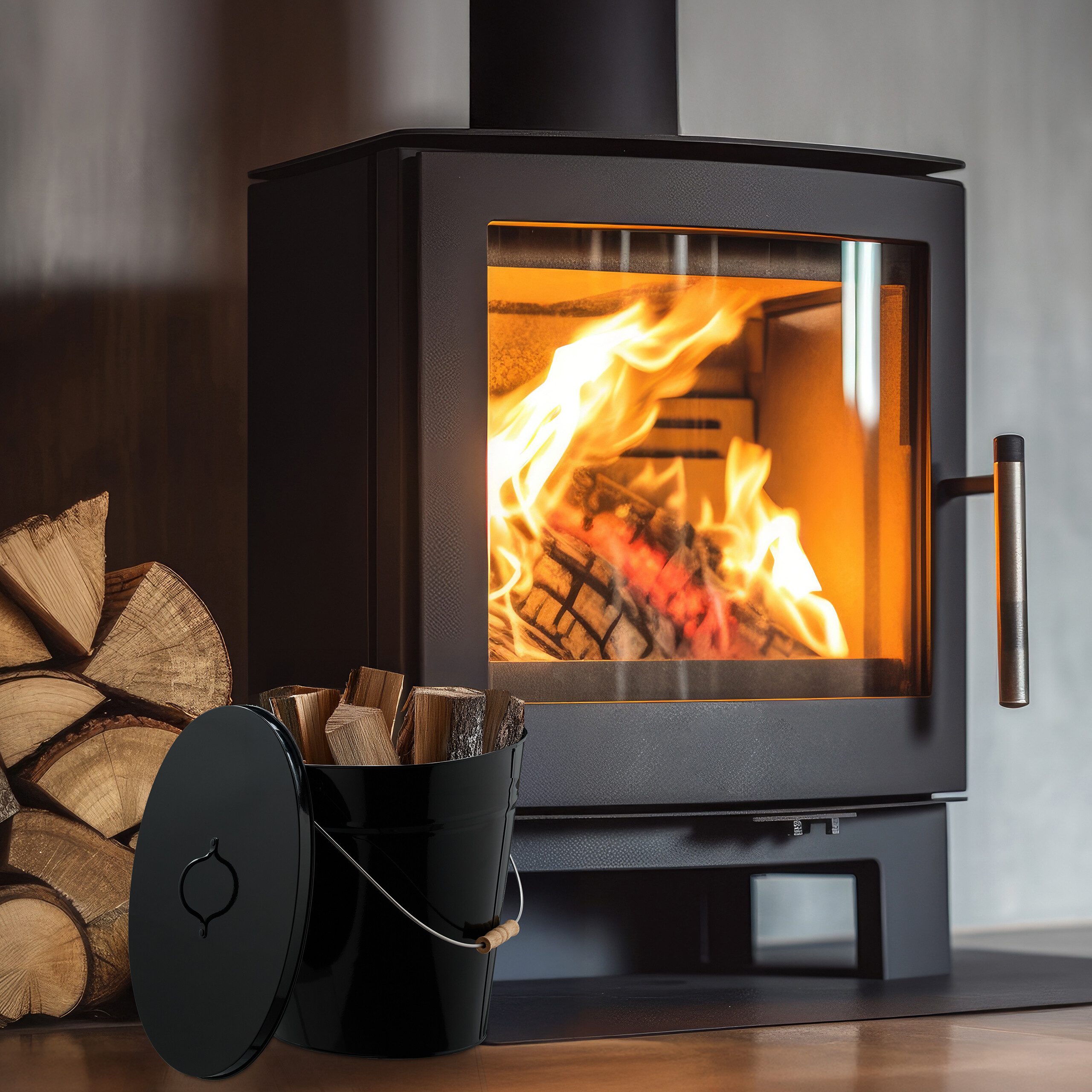 relaxdays Mülleimer Ascheeimer mit Deckel 18,5 Liter