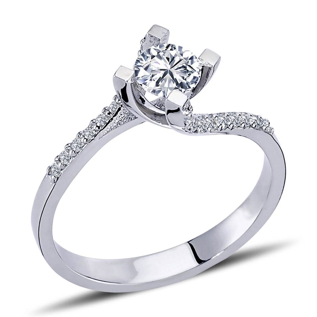 EinStein Diamant Diamantring, 0,60 Carat Diamant Solitär Ring Antragsring 14 Karat Weißgold