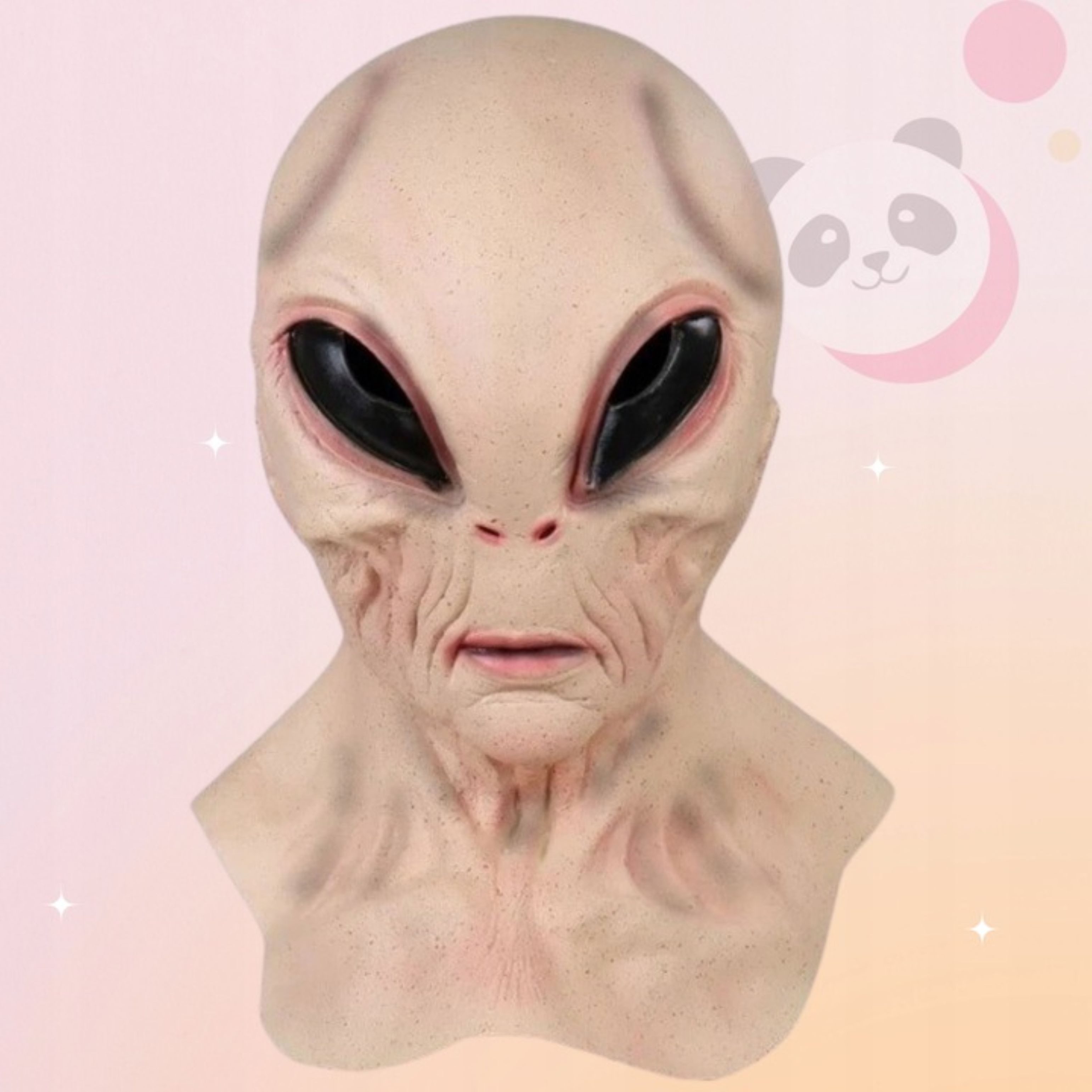 Festivalartikel Gesichtsmaske Alien Maske Latex Halloween Kostüm Cosplay UFO Monster Erwachsene, 1-tlg.