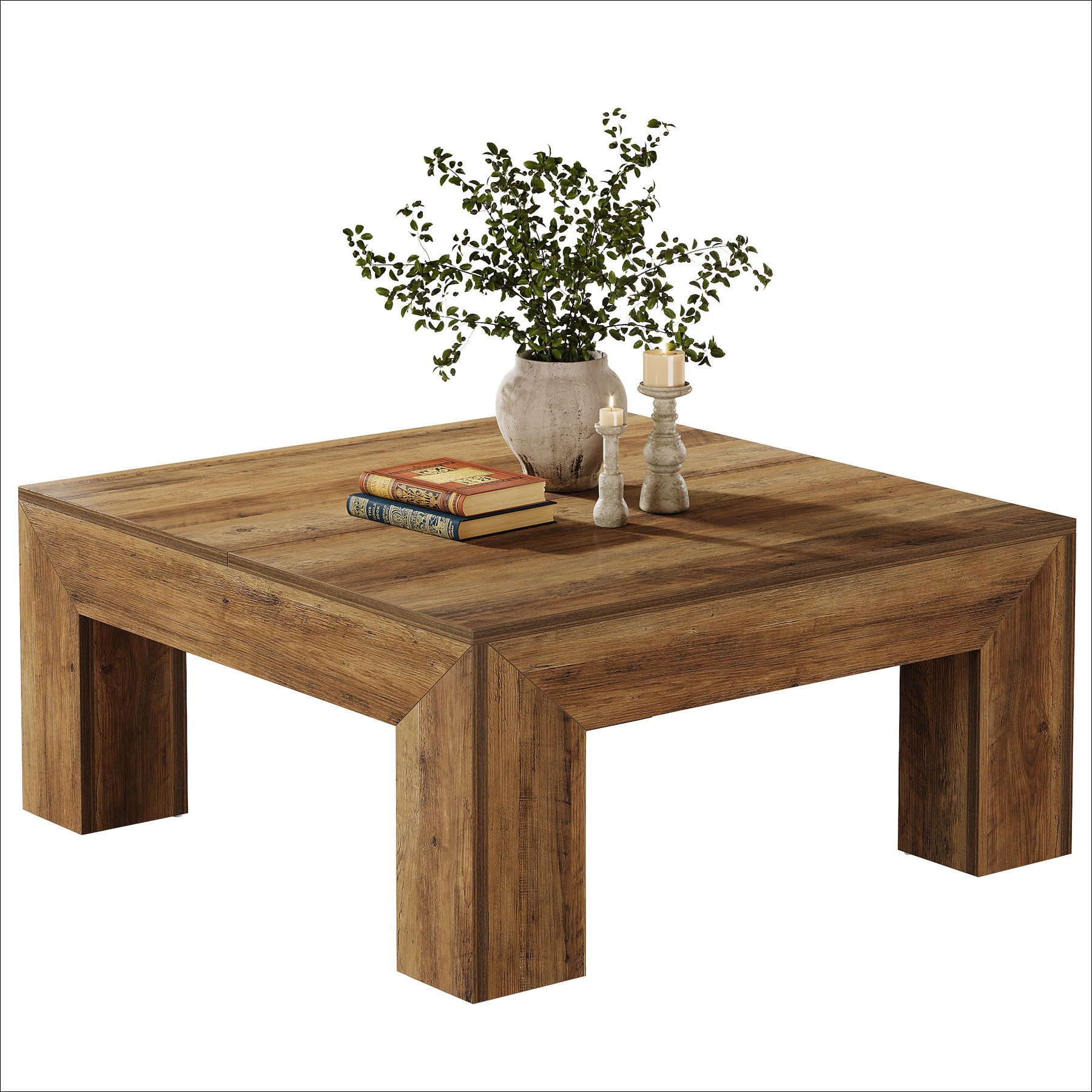 Tribesigns Couchtisch 100cm Quadratischer Wohnzimmertisch, Couchtisch mit S günstig online kaufen