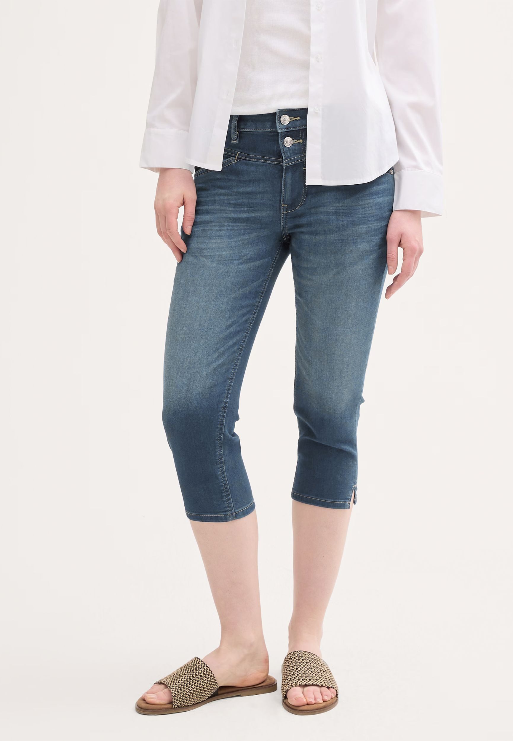 TOM TAILOR Caprihose Capri-Jeans mit Stretch und Doppelknopf-Verschluss TTK günstig online kaufen