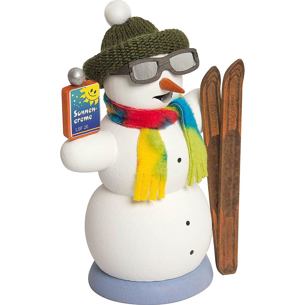 Kuhnert Räuchermännchen Schneemann Apré Ski (13cm) Räuchermann von Drechslerei Kuhnert