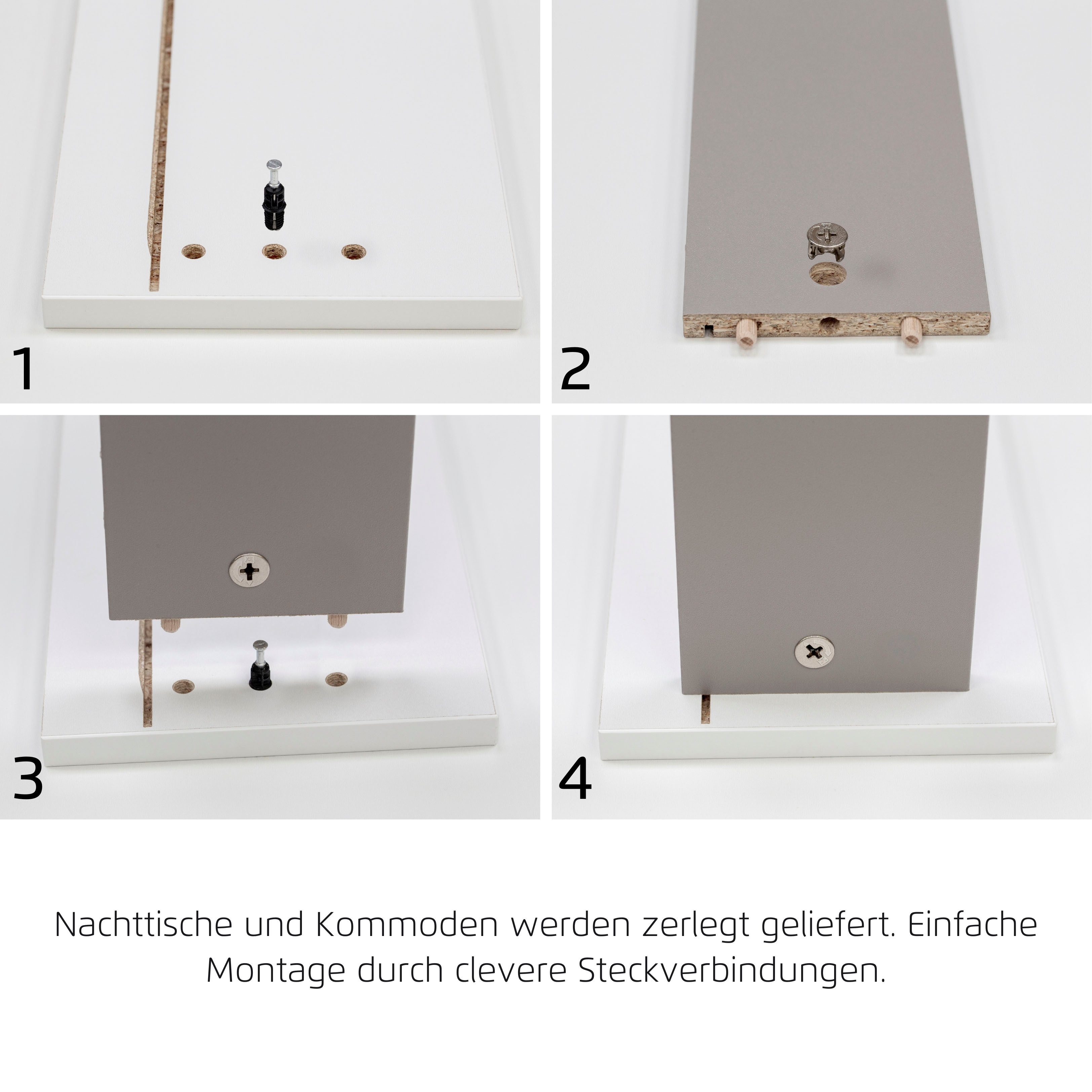 OTTO home Nachtkommode Nachttisch Nachtschrank Schubladen Sideboard Schubladenkommode AVOLA (Breite 40 cm inkl. SOFT-CLOSE-FUNKTION mit Dekorfront), mit 3 geräu – Bild 5 von 5
