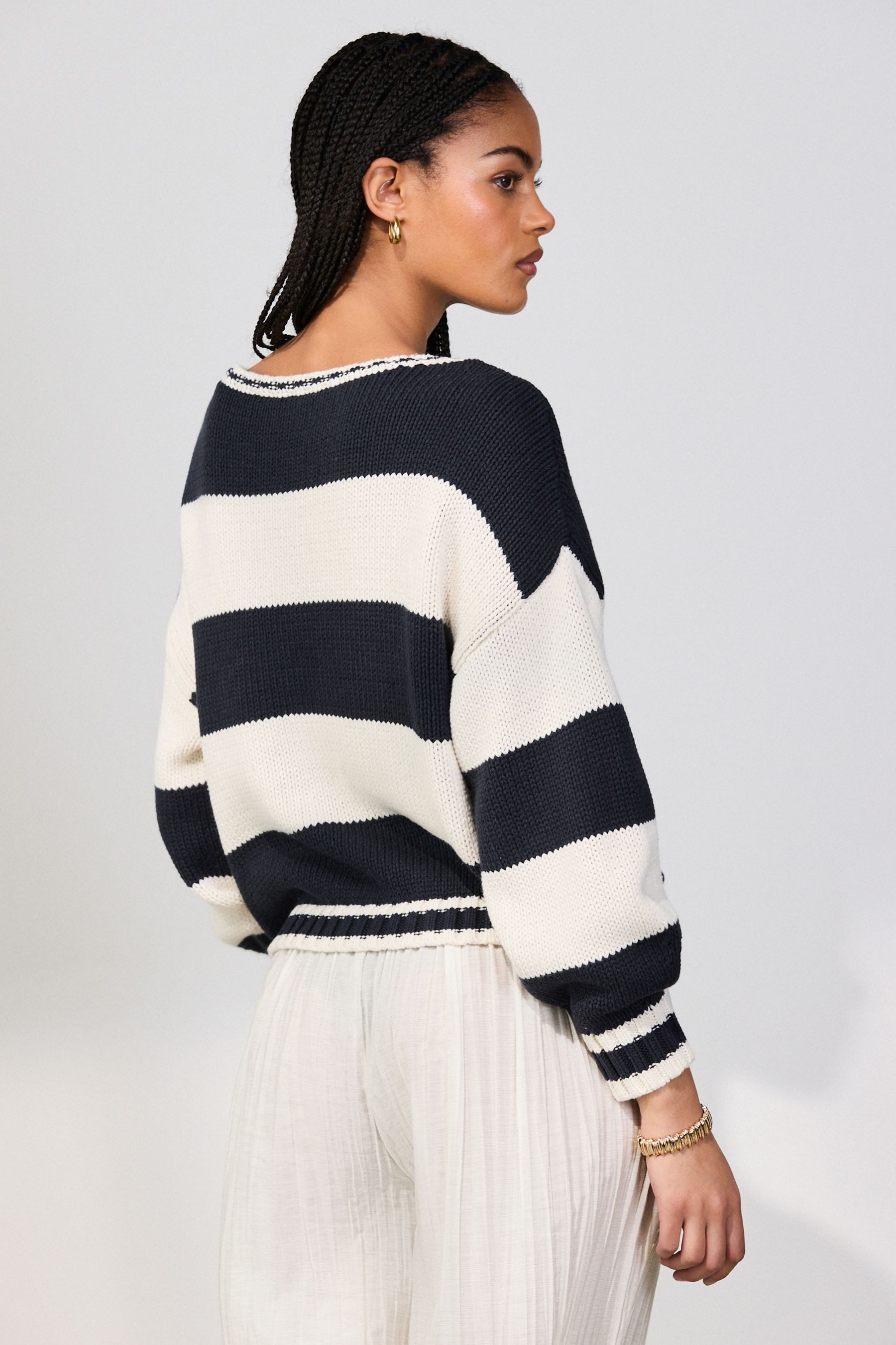 Next Strickpullover Schulterfreier Pullover mit hohem Baumwollanteil (1-tlg günstig online kaufen