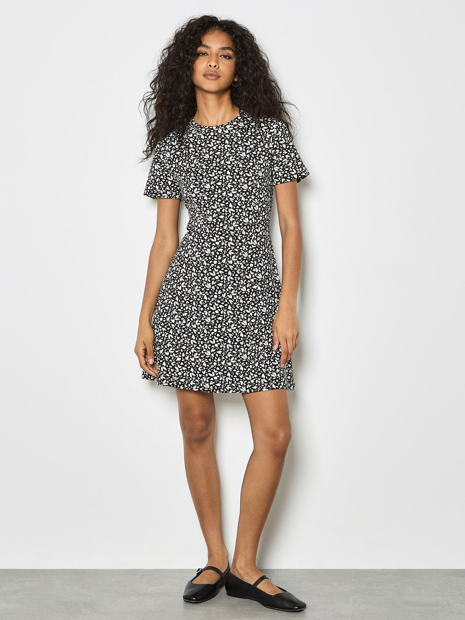 Apricot Skaterkleid Minikleid mit schwingendem Rock