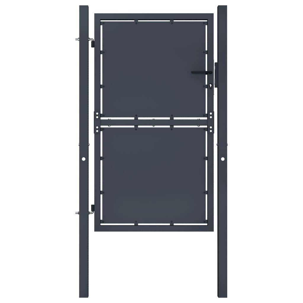 Gartentor 100 x 125 cm Gartentor Stahl 100x125 cm Anthrazit Zauntor
