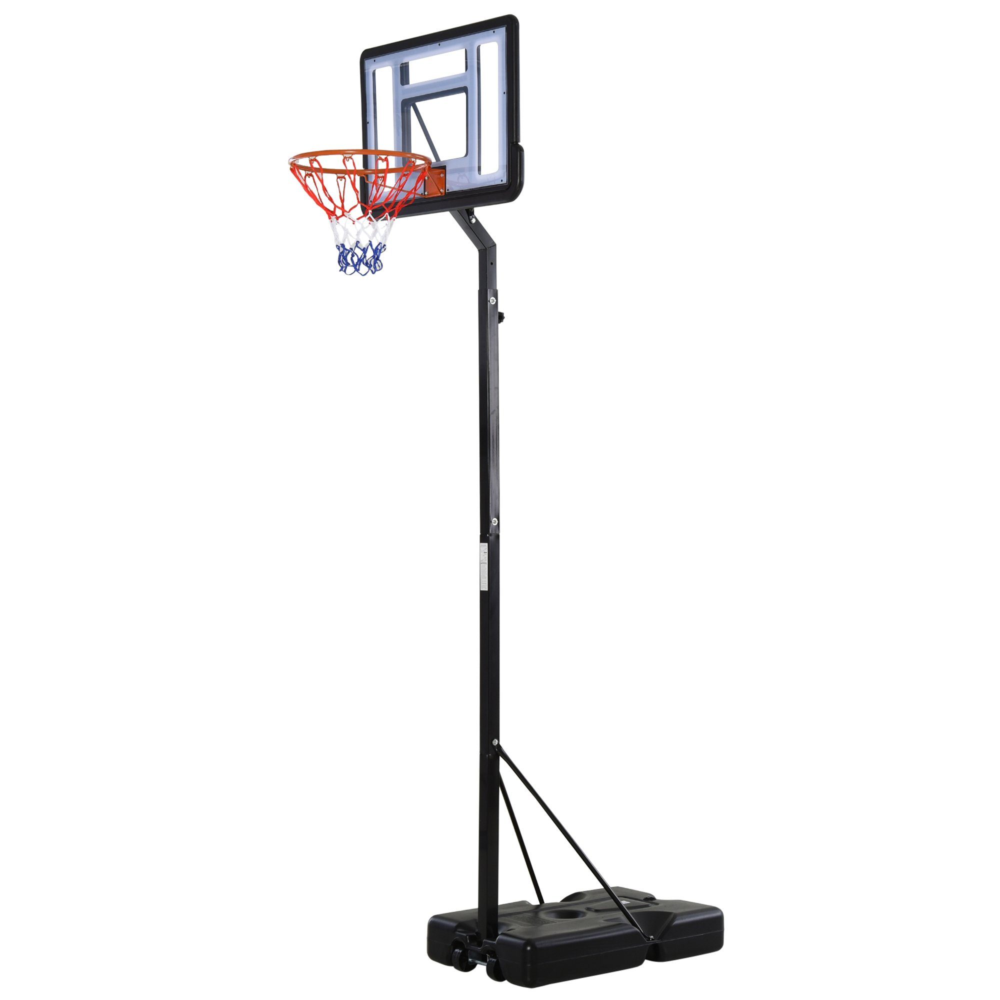HOMCOM Basketballständer Basketballkorb mit 2 Rädern | Basketballkörbe