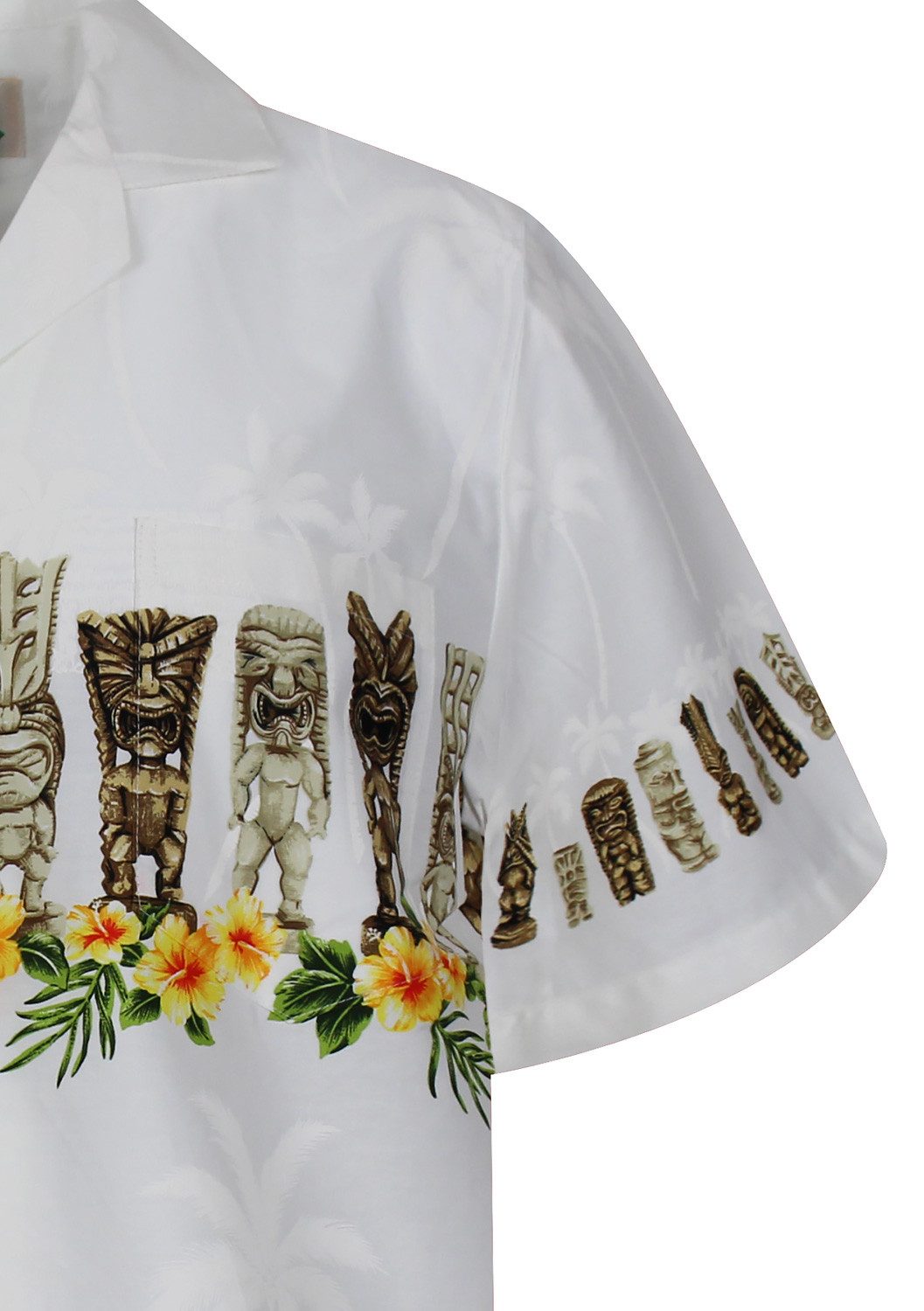 KY's Hawaiihemd "Totem" Herren Kurzarm Baumwolle Kokosknöpfe Original Hawaii