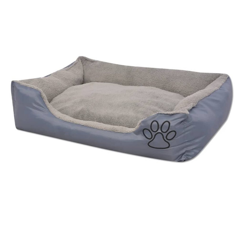 Thumbnail - furnicato Tierbett Hundebett mit gepolstertem Kissen Größe M Grau
