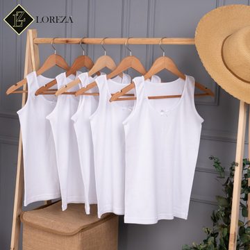 LOREZA Unterhemd 5 Mädchen Unterhemden Unterwäsche 100% Baumwolle (Spar-Packung, 5-St)