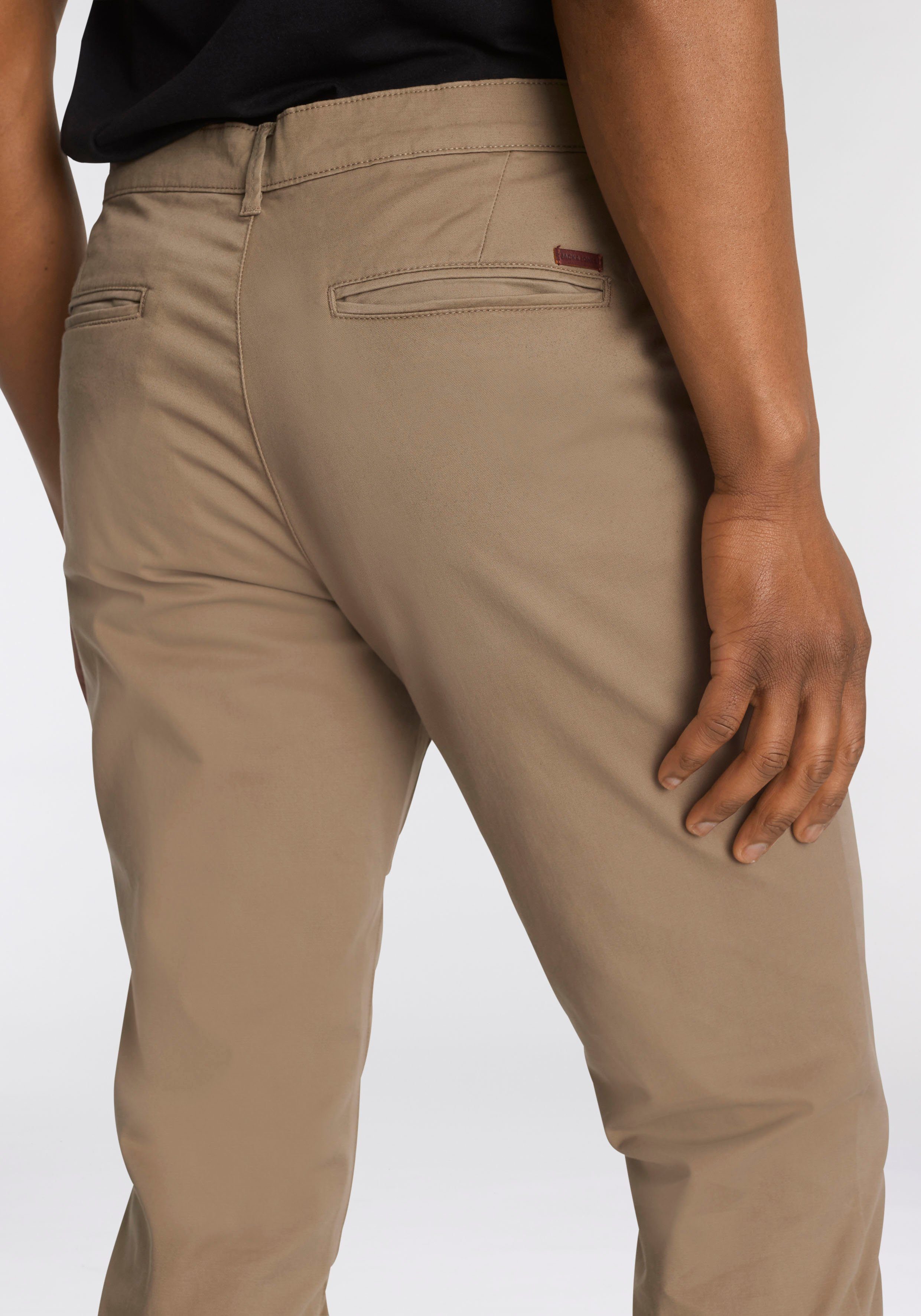 Jack & Jones Chinohose JPSTMARCO mit schmalem Bein und pflegeleichtem Stoff washed, modisch, schmal, Baumwollmischung