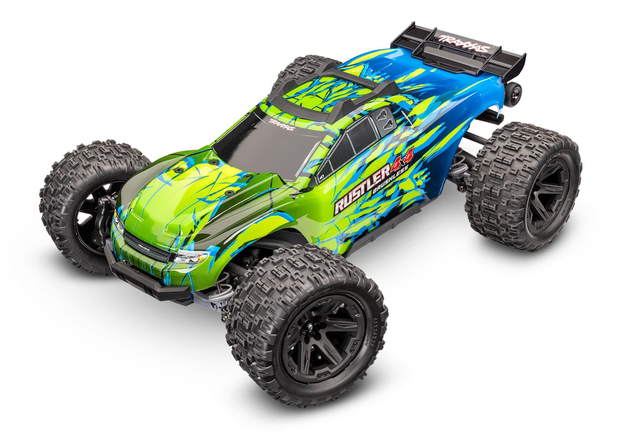 Traxxas RC-Buggy Traxxas Rustler 1:10 4X4 Brushless HD RTR RC Stadium Truck Grün 67464