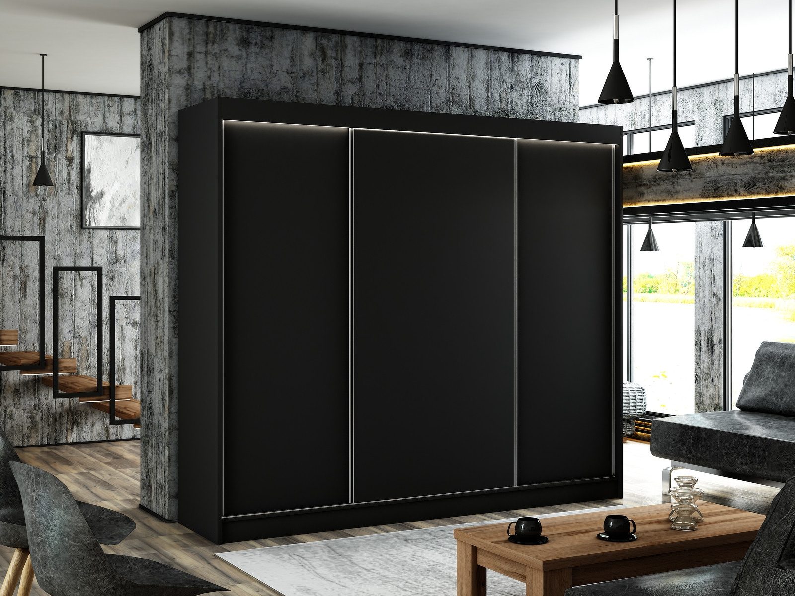 ALTDECOR Schiebetürenschrank BEROG (Kleiderschrank Garderobenschrank mit günstig online kaufen