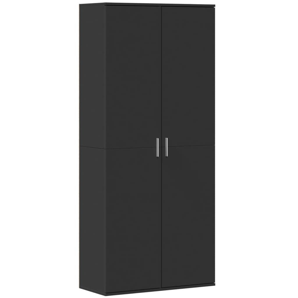 vidaXL Fächerschrank Highboard Schwarz 80x35x180 cm günstig online kaufen