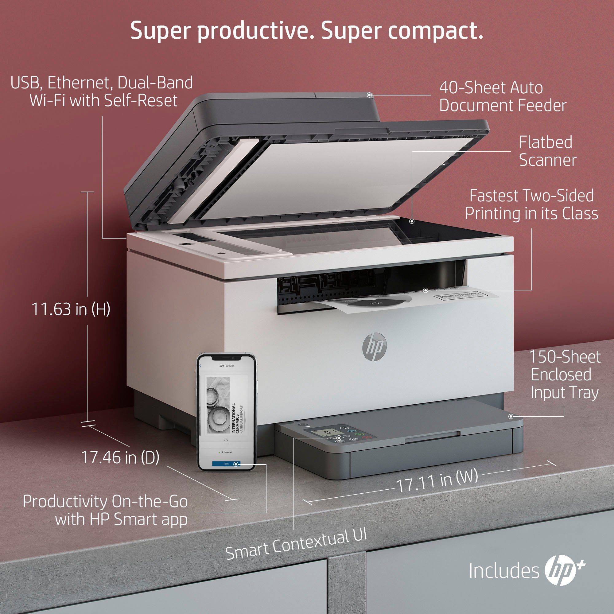 LAN HP kompatibel) M234sdwe (Bluetooth, MFP Ink HP+ Laserdrucker, LaserJet (Ethernet), Instant