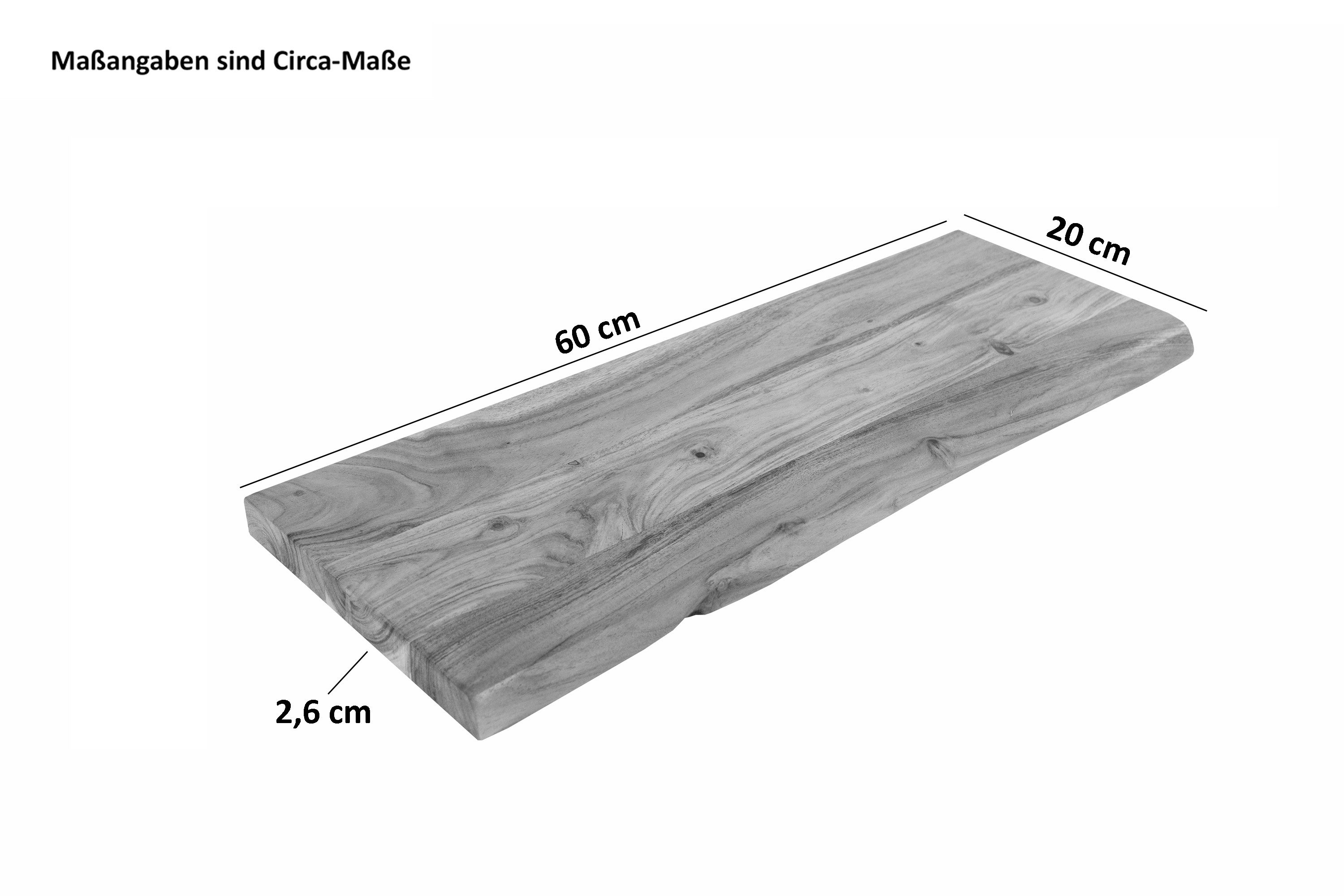 SAM® Wandregal Amara, massives Akazienholz, Baumkante, günstig online kaufen