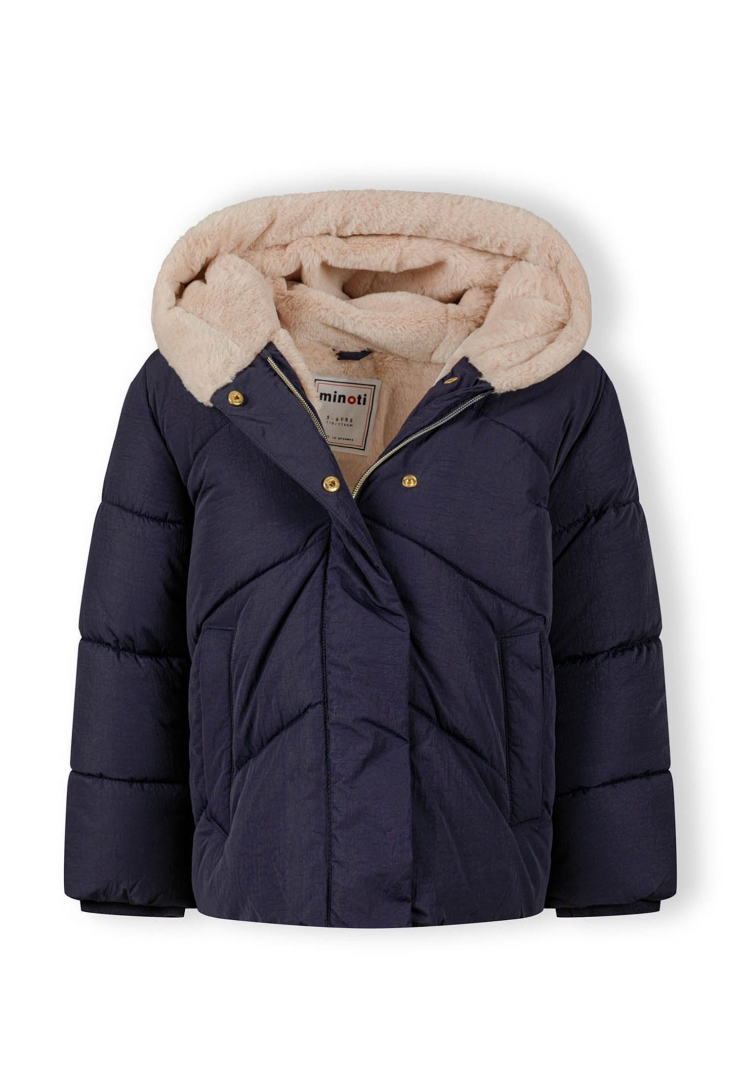 MINOTI Winterjacke Winterjacke mit Fleecefutter, Kapuze mit Fellbesatz (9m- günstig online kaufen