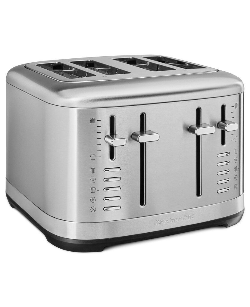 KitchenAid Toaster 5KMT4109ESX, 4 kurze Schlitze, für Zum Toasten verschiedenster Formen und Größen von Brot, einschließlich hausgemachtem Brot, 1960 W, 7-stufiger-Bräunungsgradregler, 4 Funktionen, Ganzmetallgehäuse
