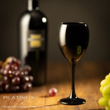 PLATINUX Weinglas Weingläser Set Rot & Schwarz, Glas, 130ml (max. 320ml) Getränkeglas Weißweingläser Rotweingläser