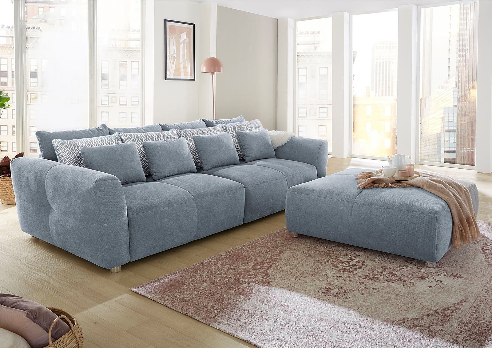 Gulliver, für Gruppe Sitzkomfort Big-Sofa hellblau kuscheligen, angenehmen mit Jockenhöfer | hellblau Federkernpolsterung