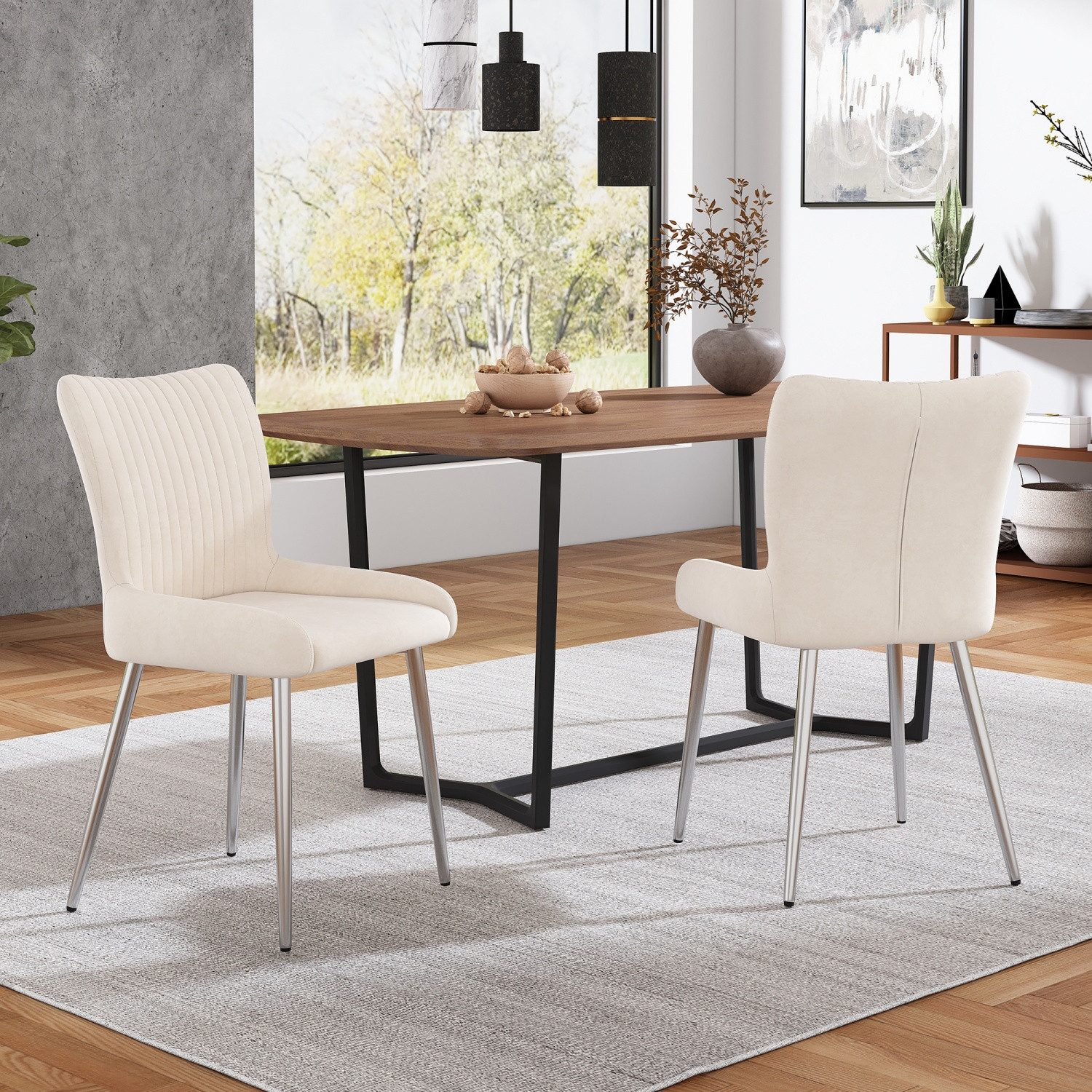 Fanttik Esszimmerstuhl Küchenstuhl 2er-Set, luxuriös Lounge-Stuhl, günstig online kaufen