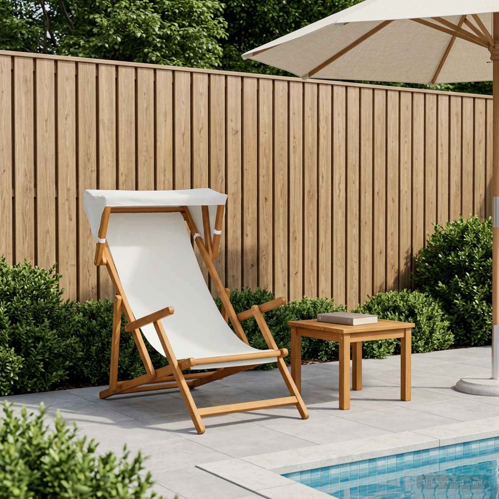 vidaXL Gartenliege Liegestuhl 3 Position Massives Eukalyptus Holz Creme, 1 St.