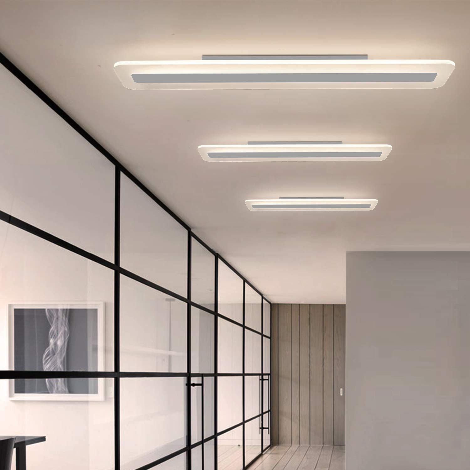 Bürolampe Tageslichtweiß LED weiß Flach Küche Deckenleuchte Fernbedienung integriert, ZMH fest modern Schlaf- LED Balkon, Panel