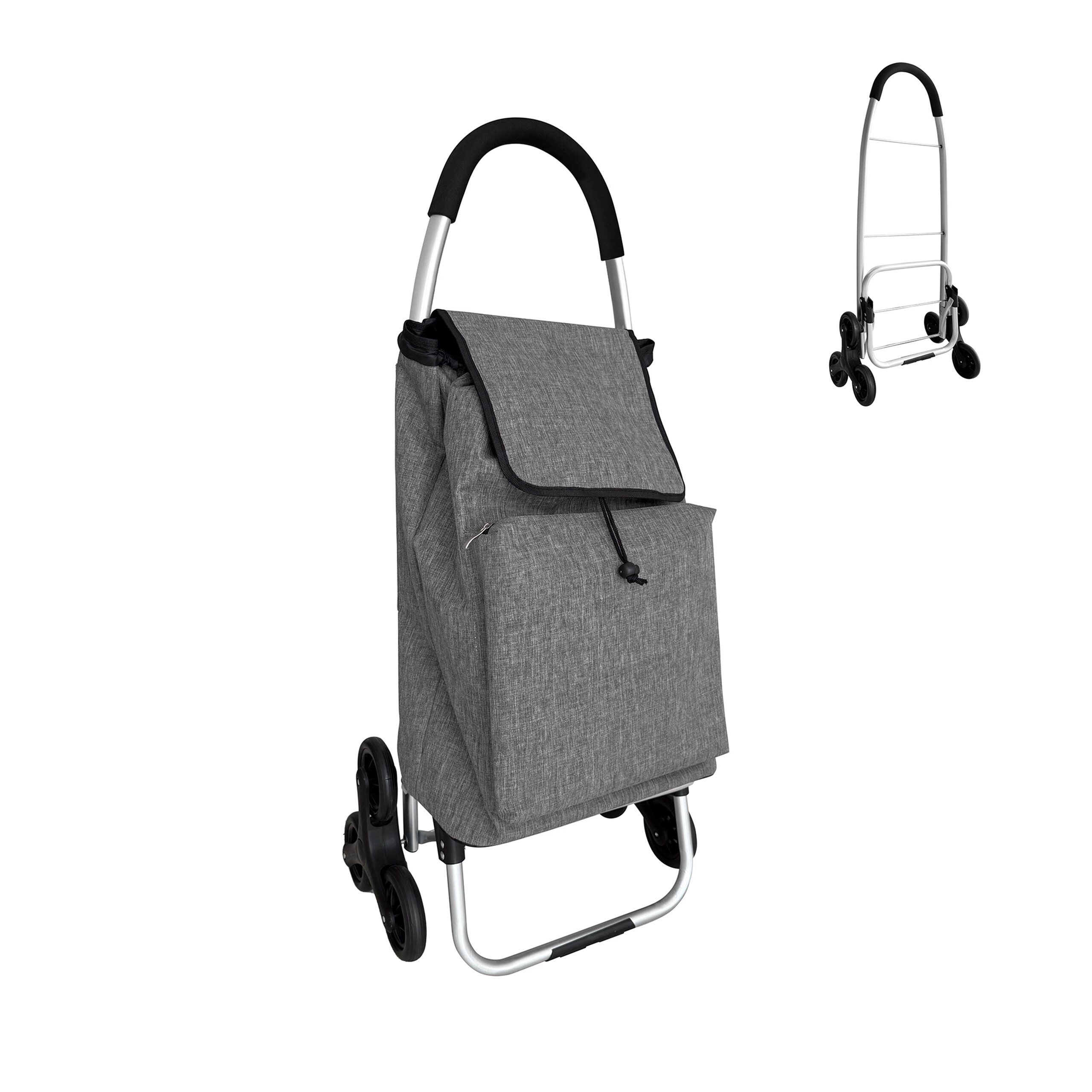 relaxdays Einkaufstrolley Treppensteiger 45 l, 45 l, grau günstig online kaufen