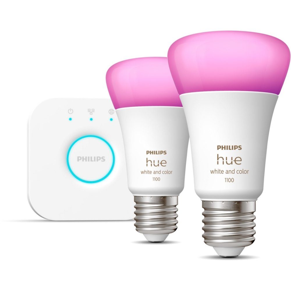 Philips Hue LED-Leuchtmittel White weiß Starterset Lampe LED - & 2er - Color
