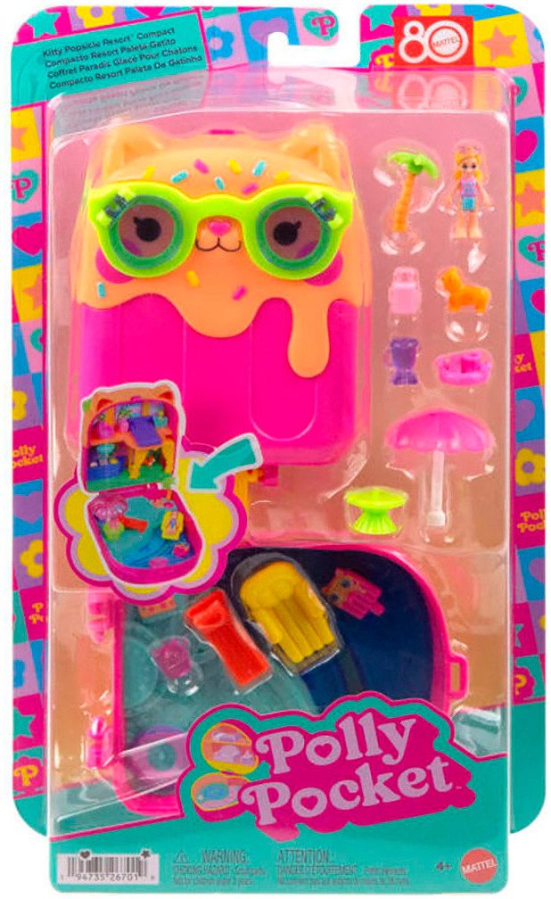 Polly Pocket Spielwelt Eis am Stiel Kätzchen Schatulle