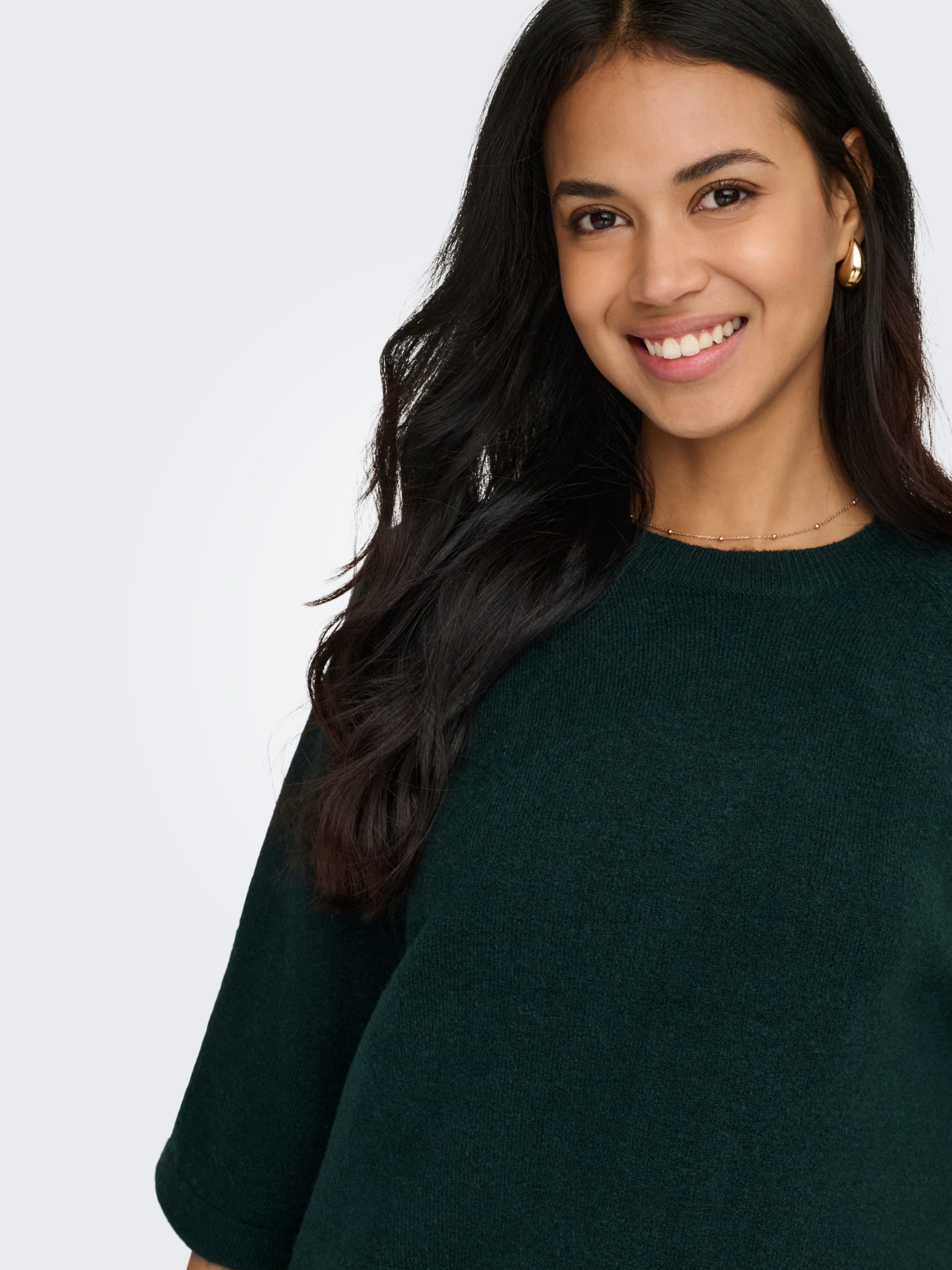 ONLY Strickpullover ONLSIMONI 3/4 PULLOVER KNT NOOS Materialmix, regular fit
