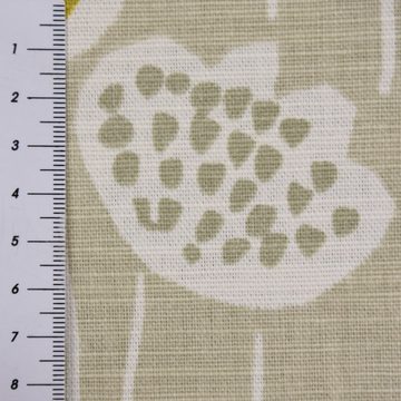 Prestigious Textiles Stoff Panama Dekostoff Baumwollstoff Clara Cactus Blumen grau grün 140cm