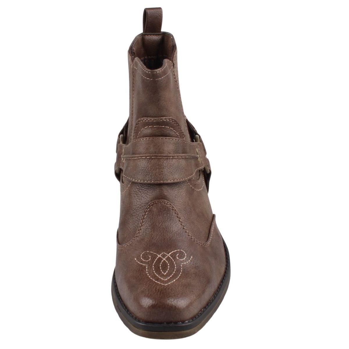 Mustang Shoes 4116501/3 Stiefelette Western-Boots mit dekorativem Stiefelband
