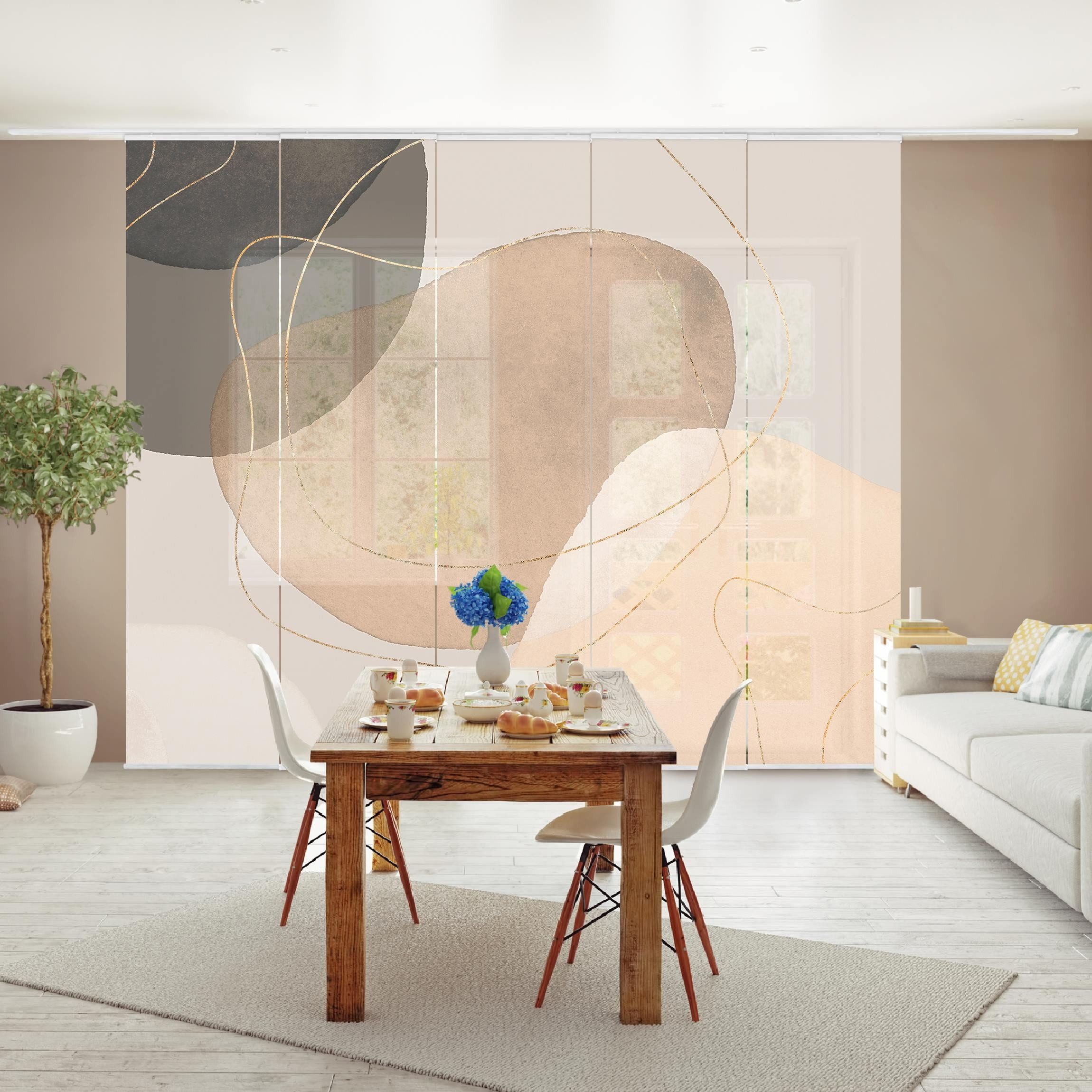 Bilderdepot24 Schiebegardine Flächenvorhang blickdicht Verspielte Impressio günstig online kaufen