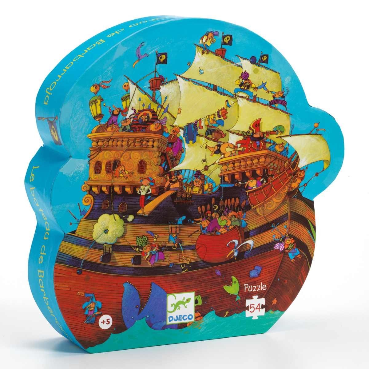 DJECO Rahmenpuzzle in einer Silhouetten-Box, 54 Puzzleteile, Silhouetten-Box