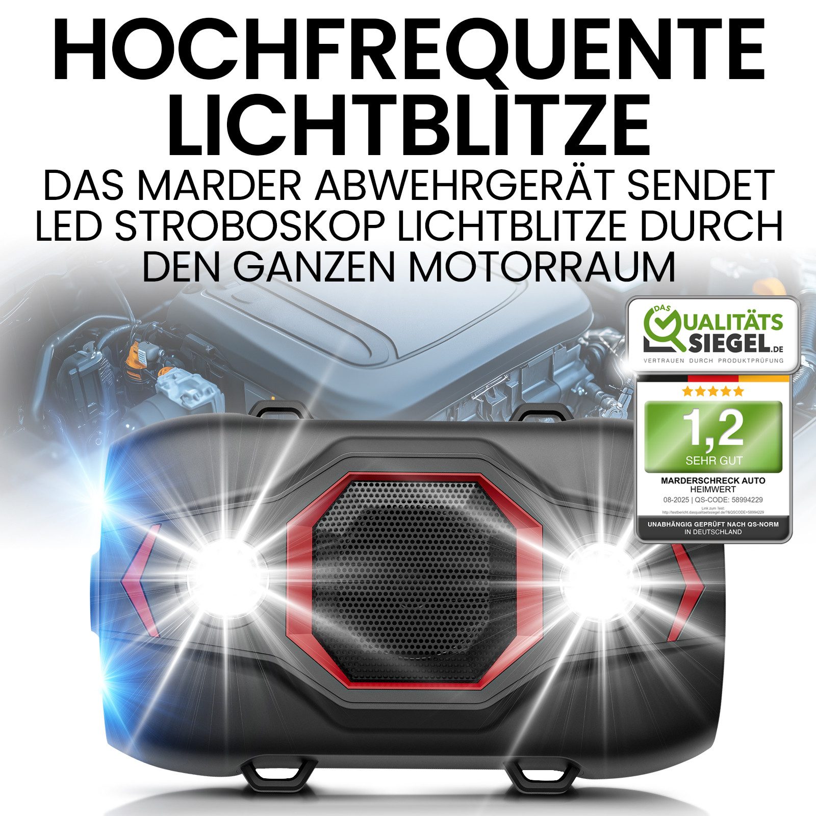 HEIMWERT Ultraschall-Tierabwehr Marderschreck Profi Ultraschall Marderschutz Auto, 1-tlg., Ultraschall Marderschutz für sofortigen Erfolg, 2 Wege Marder Abwehr  – Bild 4 von 5