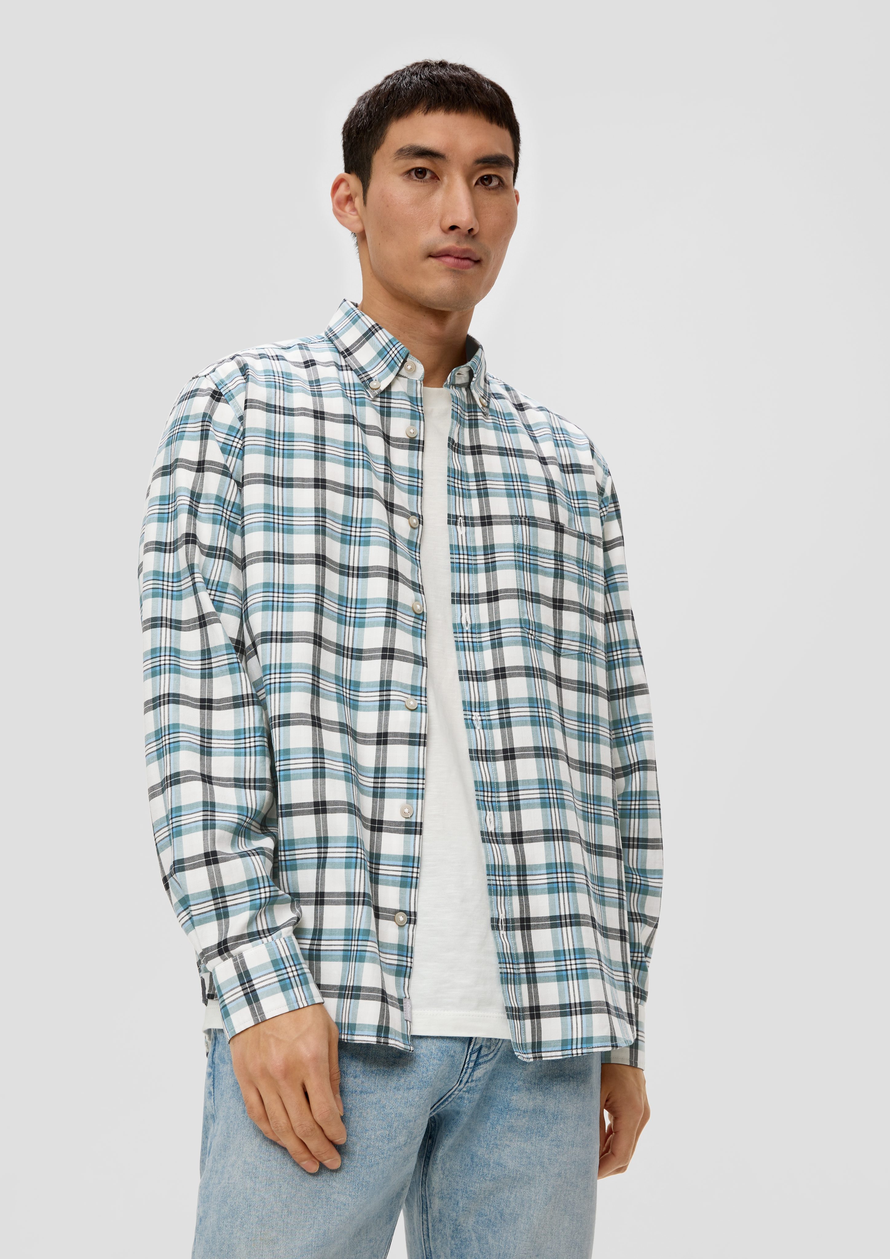Langarmhemd Regular: Button Down-Hemd