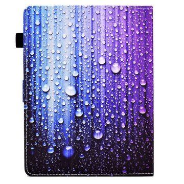 Wigento Tablet-Hülle Kunstleder Tablet Cover Tasche Wassertropfen für Lenovo Tab M10 Plus 3. Gen Blau Hülle Case Etui