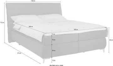 TOM TAILOR HOME Boxspringbett SOFT LINES BOX, mit geschwungenem Kopfteil mit horizontaler Steppung, ohne Print