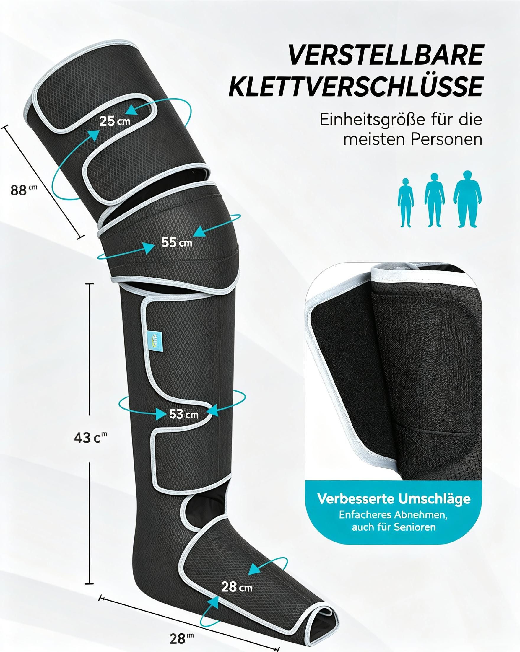 ALLJOY Massagegerät Beinmassagegerät für Durchblutung und Schmerzlinderung, Massagegerät Bein mit Wärme und Kompression, 2 Wärmestufen 4 Intensitäten 5 Modi, Ge – Bild 4 von 5
