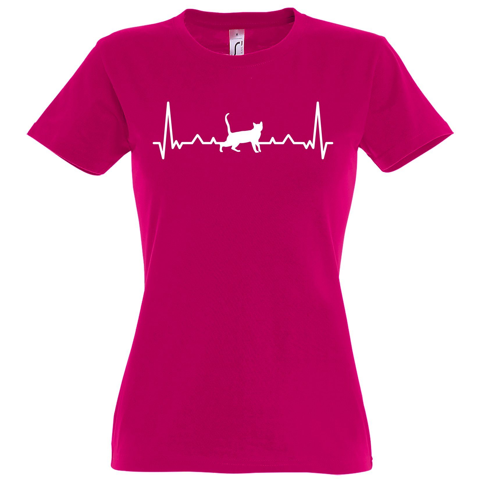 Youth Designz T-Shirt Heartbeat Katze Damen Shirt mit trendigem Frontprint günstig online kaufen