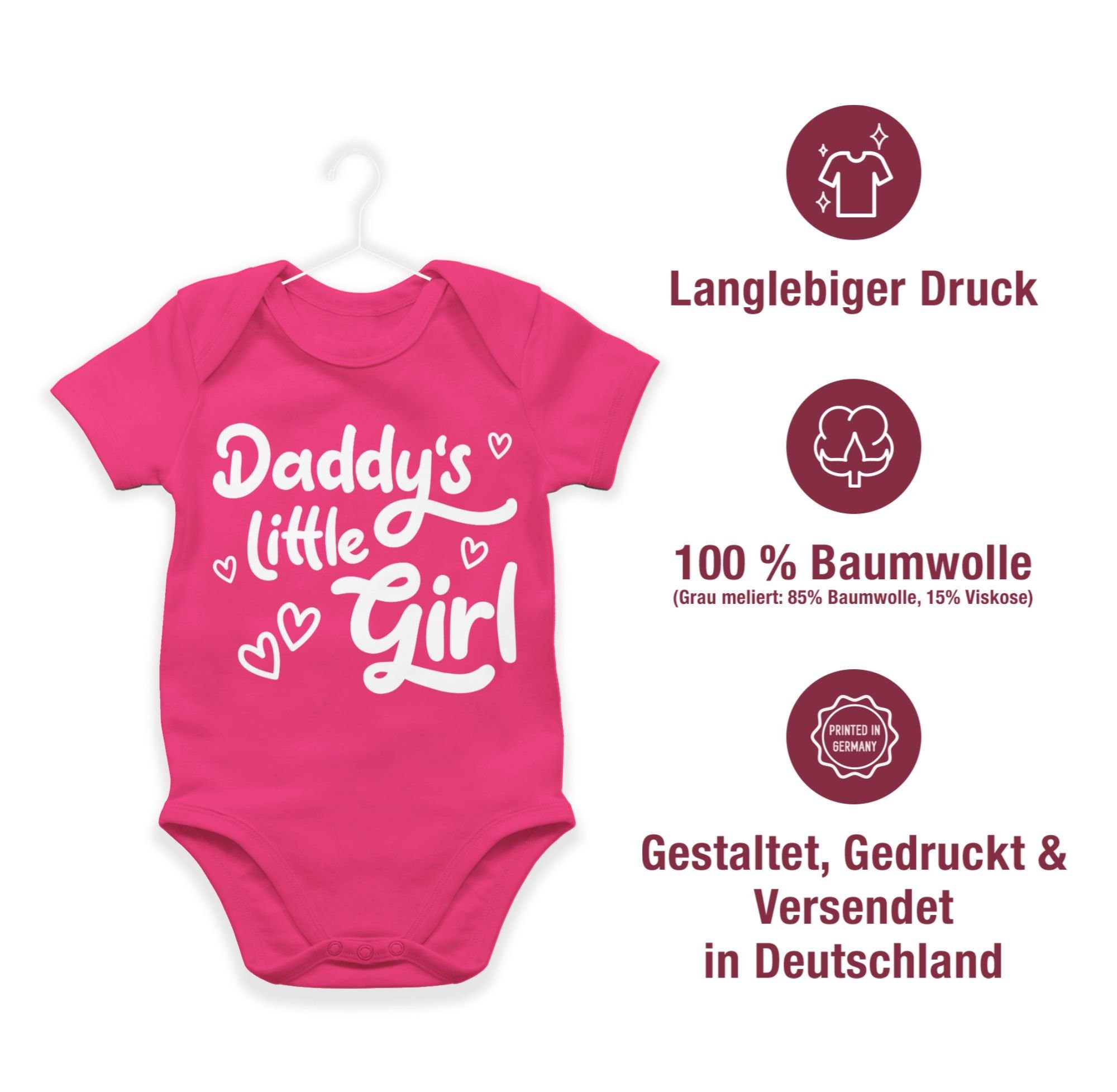 Vatertag süß weiß Girl Shirtbody little Daddy's Shirtracer Baby Fuchsia 3 Geschenk
