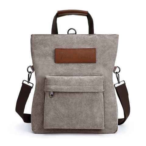 TAN.TOMI Umhängetasche Canvas Rucksack Damen 2 in 1 Groß Crossbody Tasche Handtasche, für Schule, Arbeit, Freizeit, Reisen, Einkaufen, Ausflüge, Wochenende