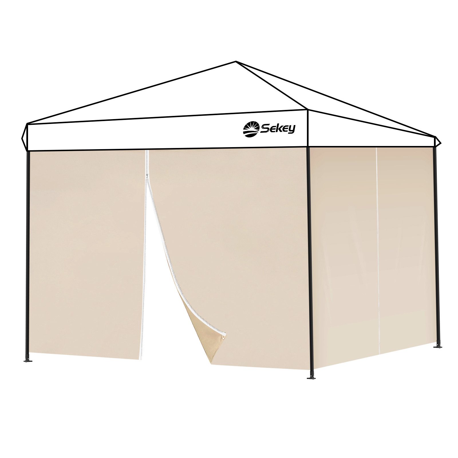 Sekey Pavillonseitenteil 2x Seitenwand Pavillon 3m 6m 9m Pavillonseitenteil günstig online kaufen